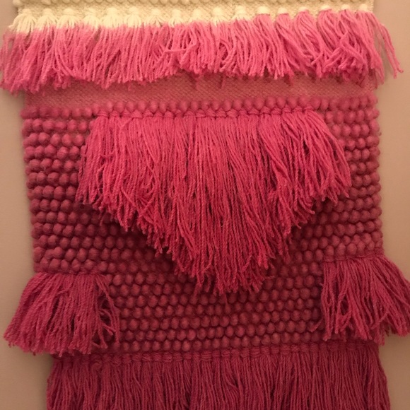 Bright Pink Hanging Woven Decoration - Picture 2 of 2